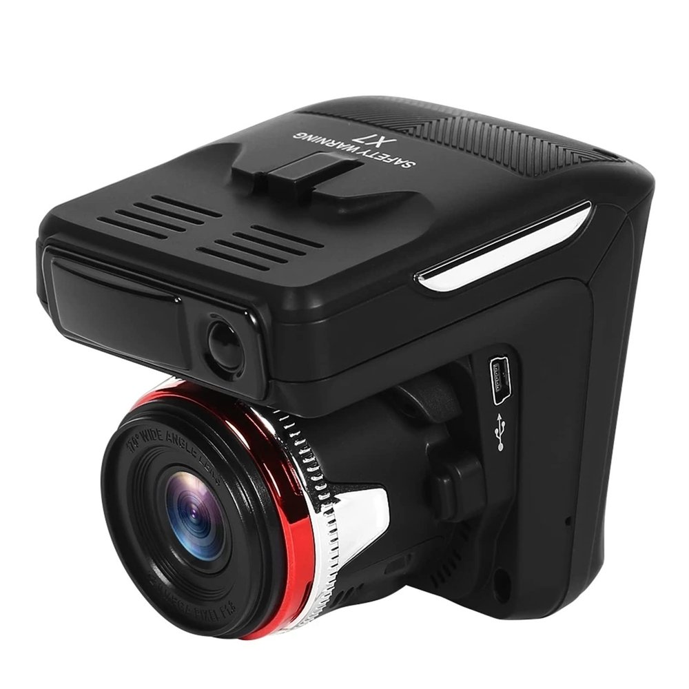 2.4 Inch Car Dash Cam 2 in 1 Radar Detector Speed Alert X7 DVR Camera Full HD 1080P Tachograph Reverse Dash Cam 5 Language Voice