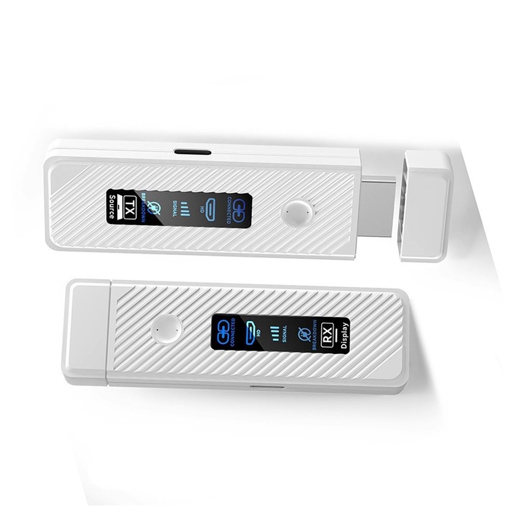 Luocute Wireless Transmitter and Receiver, Plug and Play Portable 5G 2.4G Wireless HD Multimedia Extender Kit with 4K Decode 1080P Output, for Video Audio to Monitor from Laptop TV Box (White)