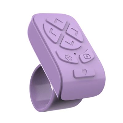 Yunseity Scrolling Remote Control, Wireless Page Turner Camera Shutter Remote for Cell Phone Tablet, with Ergonomic Design for iOS Instagram (Purple)