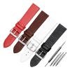 INEOUT Lizard Pattern Genuine Leather Watchband 10 12 14 16mm 18 20mm Watch Simple Stylish Wristwatches Band(White gold buckle,14mm) view 2