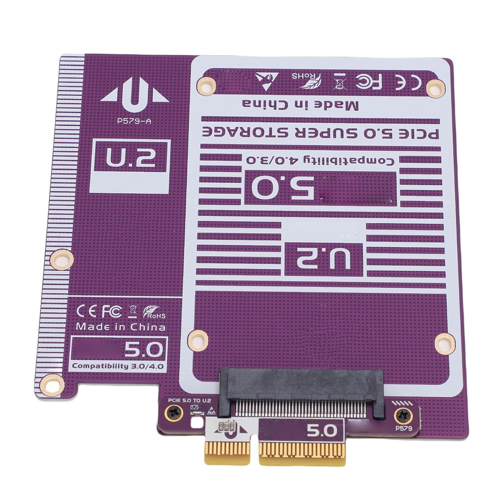 Luocute PCIe 5.0 X4 to U2 Adapter, High Speed 128Gbps SFF8639 Expansion Card with Large Copper Heat Dissipation for OS X Linuxs U.2 U.3 Hard Drives