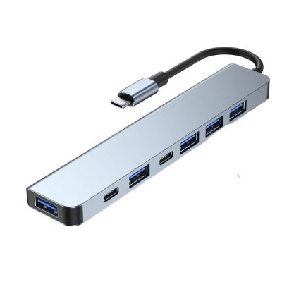 7 in 1 USB C HUB 3.0 HDMI 4K 60Hz Video USB2. SD TF Card Slot Reader Multi-Ports PD for PC/Laptops/MacBook Pro(Brown)