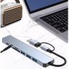 8-Port USB C Splitter Adapter Offering Memory Card Reader 3.5mm Headphone Slot and C Data Efficient Fast Speed Data Transfer view 3