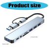8-Port USB C Splitter Adapter Offering Memory Card Reader 3.5mm Headphone Slot and C Data Efficient Fast Speed Data Transfer view 4