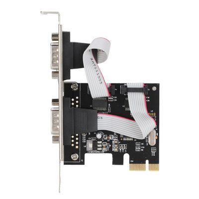 DirectNine Basics PCIE PCI Express to Dual Serial DB9 RS232 2 Port Adapter Card Highspeed POS ATM