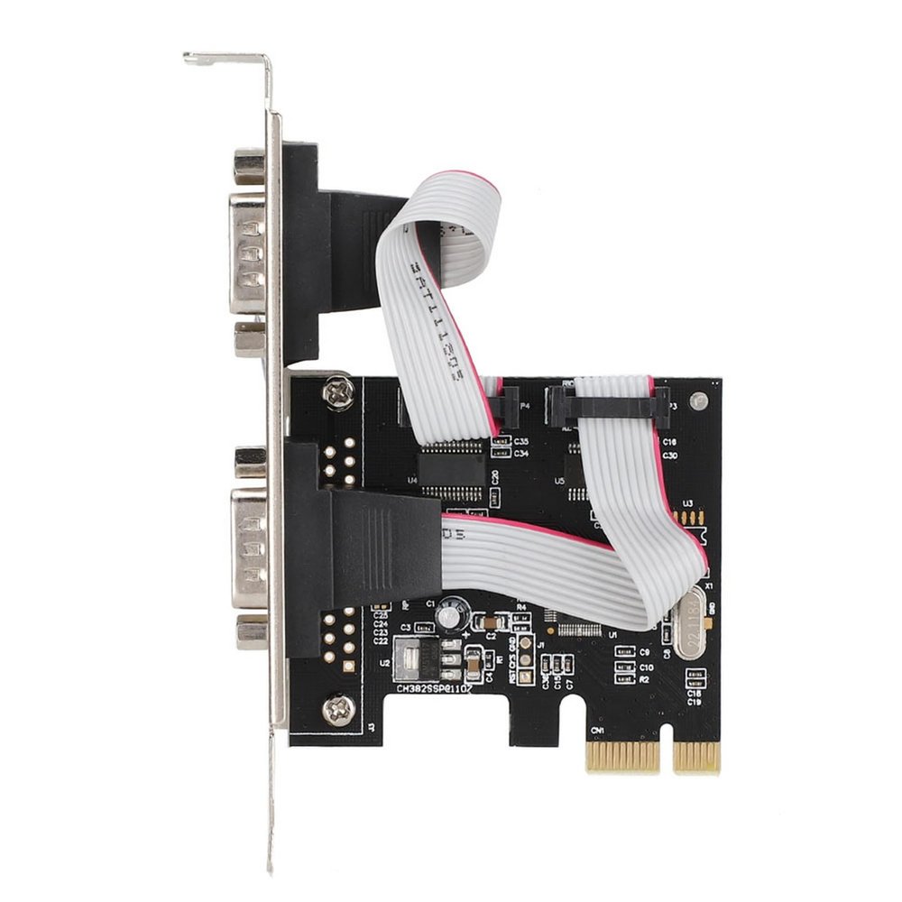 DirectNine Basics PCIE PCI Express to Dual Serial DB9 RS232 2 Port Adapter Card Highspeed POS ATM