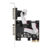 DirectNine Basics PCIE PCI Express to Dual Serial DB9 RS232 2 Port Adapter Card Highspeed POS ATM view 1