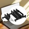 Bassadoro Laptop Stand and Desk Organizer, Space Saving Laptop Holder with Keyboard Tray for 17 inch Laptops, Adjustable Ergonomic Stand for Desk, Bed, and Couch Use- Black view 2
