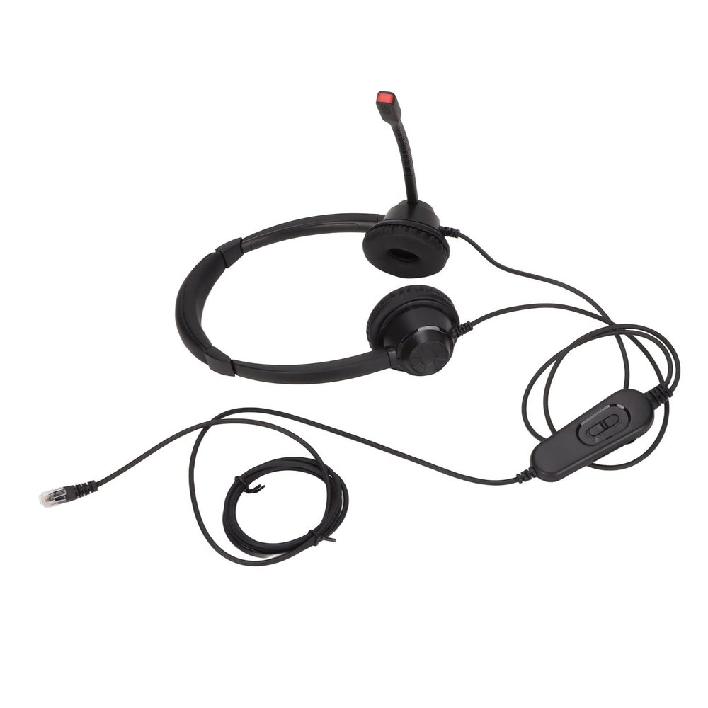 Business H390DRJ9- Dual Ear RJ9 Wired Noise Canceling Black Headset for Teleconferencing Wide Compatibility