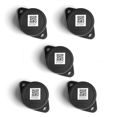 Blue Charm Beacons - Long Range Phy (300m) Water-Resistant BLE iBeacon (BC04P-MultiBeacon) - w/Adjustable Movement Sensor (5 Pack)