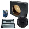 Harmony Audio Alpine fits Regular Standard Cab W12S4 Single 12" Subwoofer 250W Loaded Sealed Sub Box Enclosure Bundle | HA-A400.1 400W Amplifier, 8GA Amp Wiring Kit view 1