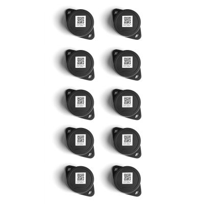 Blue Charm Beacons - Long Range Phy (300m) Water-Resistant BLE iBeacon (BC04P-MultiBeacon) - w/Adjustable Movement Sensor (10 Pack)