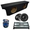 Harmony Audio Alpine Compatible with 2007-2018 Jeep Wrangler 4 Door W10S4 Dual 10" Subwoofer 500W Loaded Sealed Sub Box Enclosure Bundle | HA-A800.1 800W Amplifier, 4GA Amp Wiring Kit view 1