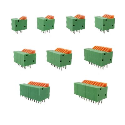CTGFBUW 10Pcs KF141R KF141V 2.54mm Pitch 2P-10Pin PCB Mounted Spring Screwless Terminal Block Connectors for 26-20AWG Wire(KF141R,2P)