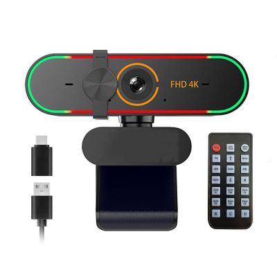 Rujcloud 4K Webcam for MSI MAG 321CUP QD-OLED Monitor,with Microphone& Privacy Cover & Plug&Play,Works Zoom/Teams/Skype/Google Meet