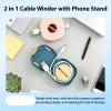 2 in 1 Cable Winder with Phone Stand,Durable Cable Organizer and Charging Stand,Cord Winder Organizer with Phone Rotate,Cord Management Cord Holder Wrap,for Earphones,USB,and Charging Cables (set3) view 4
