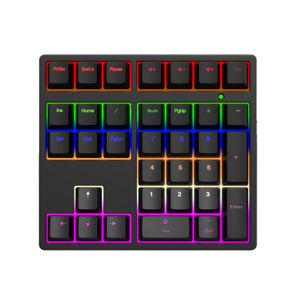 Gugxiom Number Pad, Mechanical USB C Wired Numeric Keypad, with RGB Backlit, 34 Keys Numpad for Laptop Desktop Computer PC (Black)