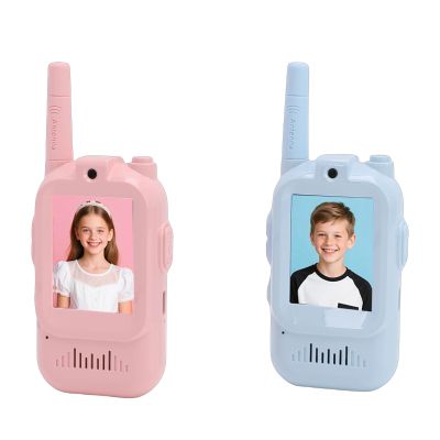 Bewinner 2 Pack Video Call Intercom with 2Inch Screen, 500m Long Range WiFi Handheld 2 Way Talk Radio Voice Changer for Family Games Indoor Outside