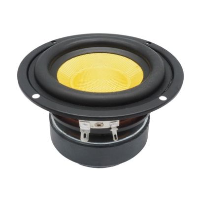1Pcs 115MM 4 Inch Ohm 40W Midrange Woofer Speaker Audio Bass Fiberglasses Bookshelf Round Loudspeaker(Yellow)