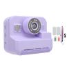 Instant Print Camera with 2.4 Inch IPS Screen, 12MP Digital Travel Camera, Thermal Print Paper Included - Portable Design, Printing, Ideal for Kids and Beginners (Purple) view 1