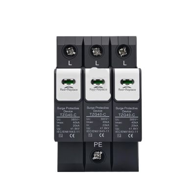 Low-Voltage Arrester Device Surge Protector for Household Appliances Max 1.8kV Three Phase L++ T2 MOV PE Lightning Protection Low-Voltage Arrester Device(Three Phase 275V AC,20-40kA)