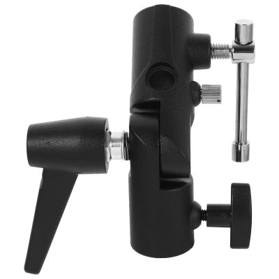 NOLITOY Aluminum Alloy Dual Flash Mount Photography Bracket Stand with Umbrella Holder Compatible with Off-Camera Tripods Sturdy H-Type Flash Lamp Holder for Professional Studio