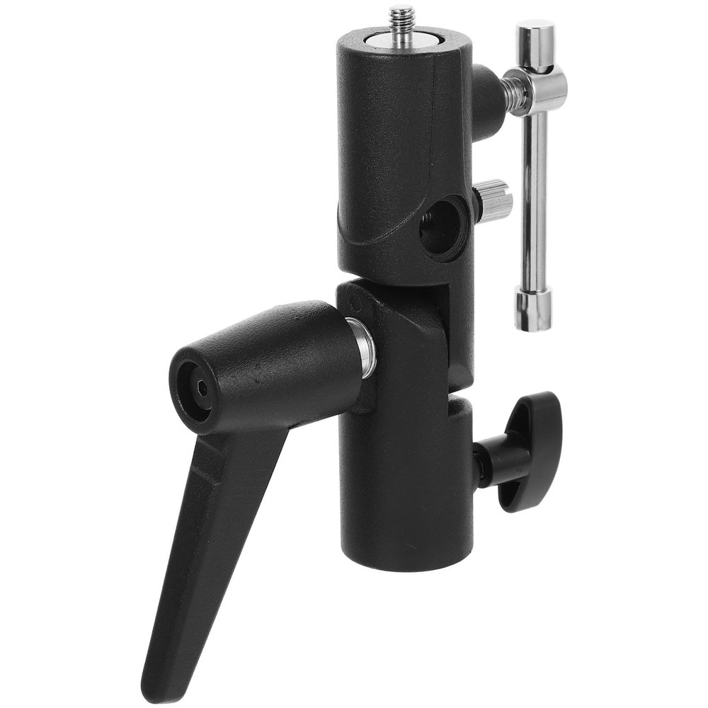 Toddmomy Aluminum Alloy Flash Light Stand Adapter with Dual Mount Umbrella Swivel Holder for Off-Camera Tripod Photography Accessories Compatible with Umbrella Softbox