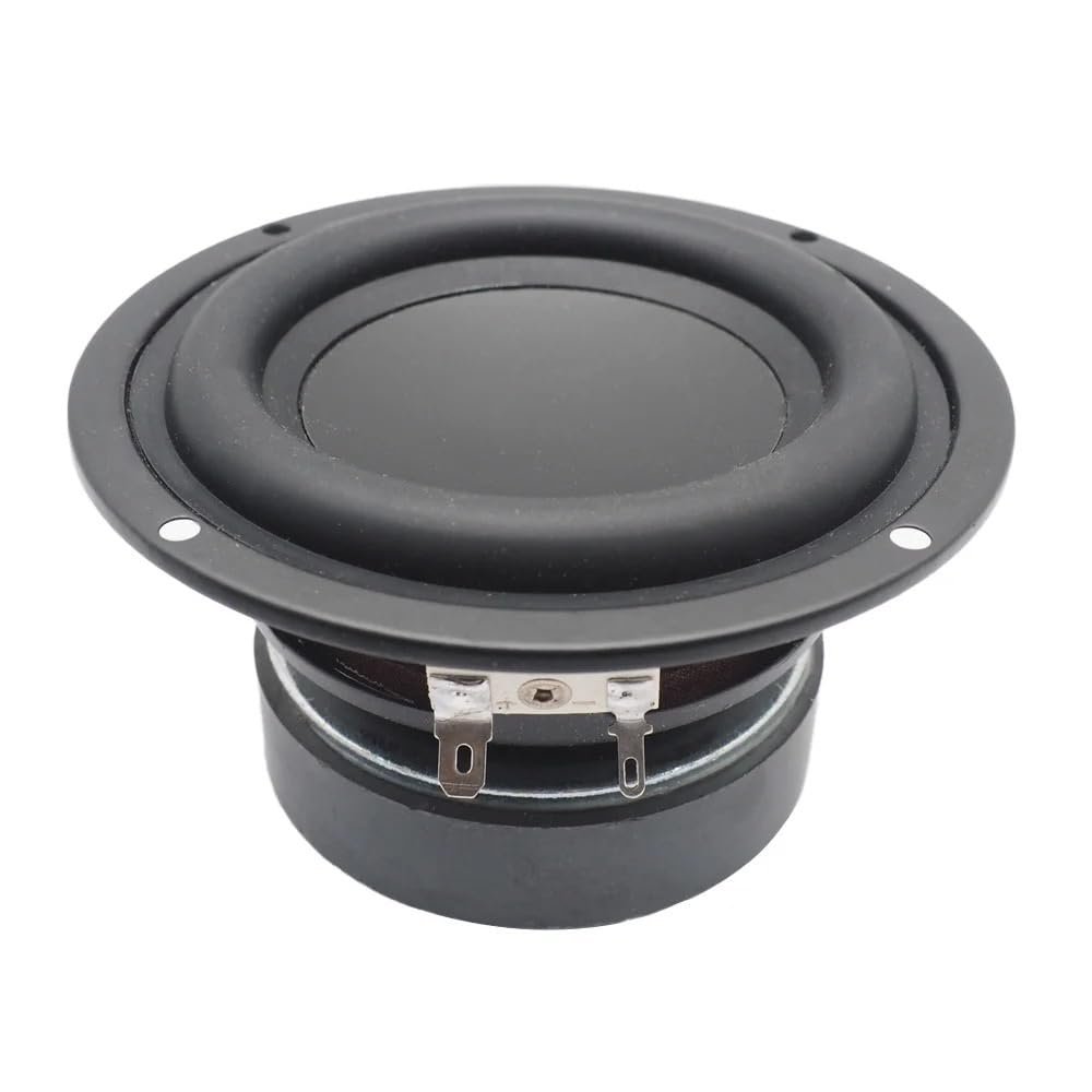 1Pcs 115MM 4 Inch Ohm 40W Midrange Woofer Speaker Audio Bass Fiberglasses Bookshelf Round Loudspeaker(Black)