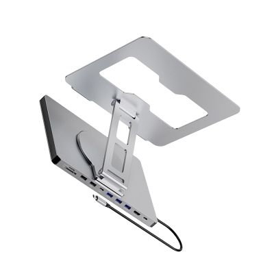 Laptop Stand and Docking Station Featuring 10 Port and 360 Degree Rotation Notebook Holder for Office and Home PD100W Rotating Laptop Stand