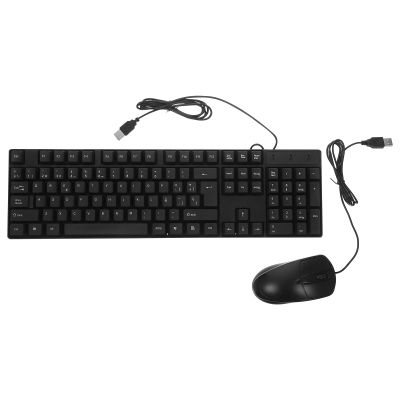 USB Wired Keyboard and Mouse Combo 104 Keys with Number Pad