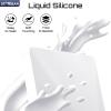 STARGEAR Starlink Mini Case, Starlink Mini Protective Cover Liquid Silicone Case for Starlink Satellite Dish, Accessories for Starlinks Portable Protective Cover Shell with Black Sticker, White view 3