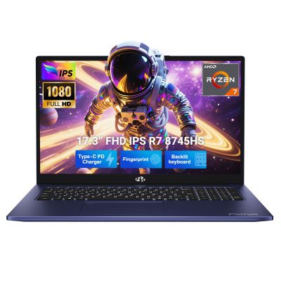 NIMO 17.3" Light-Gaming-Laptop, AMD Ryzen 7 8745HS 8-Core up to 4.9GHz, Radeon 780M Graphics, 16GB DDR5 RAM 1TB SSD, FHD IPS Display, 100W Type-C, Backlit Keyboard, Fingerprint, USB 4.0