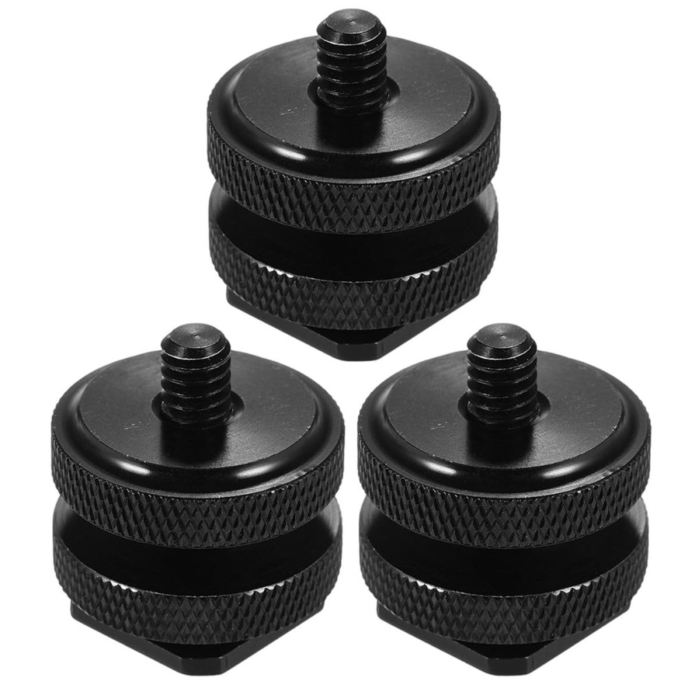 OHPHCALL 3PCS Dual Layer Hot Shoe Mount Adapter Screw for DSLR Camera Camcorder LED Light Microphone Monitor Compatible Easy Install Replacement