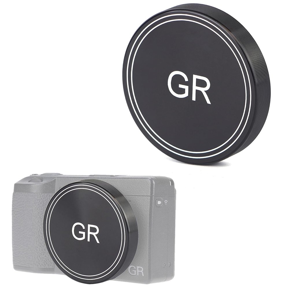 Aluminum Alloy Lens Cap for Ricoh GR IV GR4 Digital Camera, Precision CNC-Machined Protective Cover with Velvet Lining, Anti-Scratch Dustproof Fingerprint Resistant (Black)