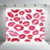 BELECO 12x8ft Fabric Sexy Lips Backdrop for Photography Hot Kiss Pink and Red Lips Lipstick Kisses Background for Valentine's Day Photoshoot Bachelor Party Birthday Party Decor Banner Photo Props view 3