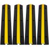 4 Pack of 1 Cable Protector Ramp, Channel Rubber Hose Ramp, Heavy Duty 22046Lbs Load Capacity Cable Wire Cord Cover Bumps, Driveway Hose Protector for Driveway &Outdoor view 2