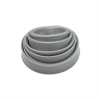 High Density Grey PET Braid Sleeve - 2 to 60mm Cable Wrap Sheath for Wires, Fireproof & Customizable(10MM*50METER)