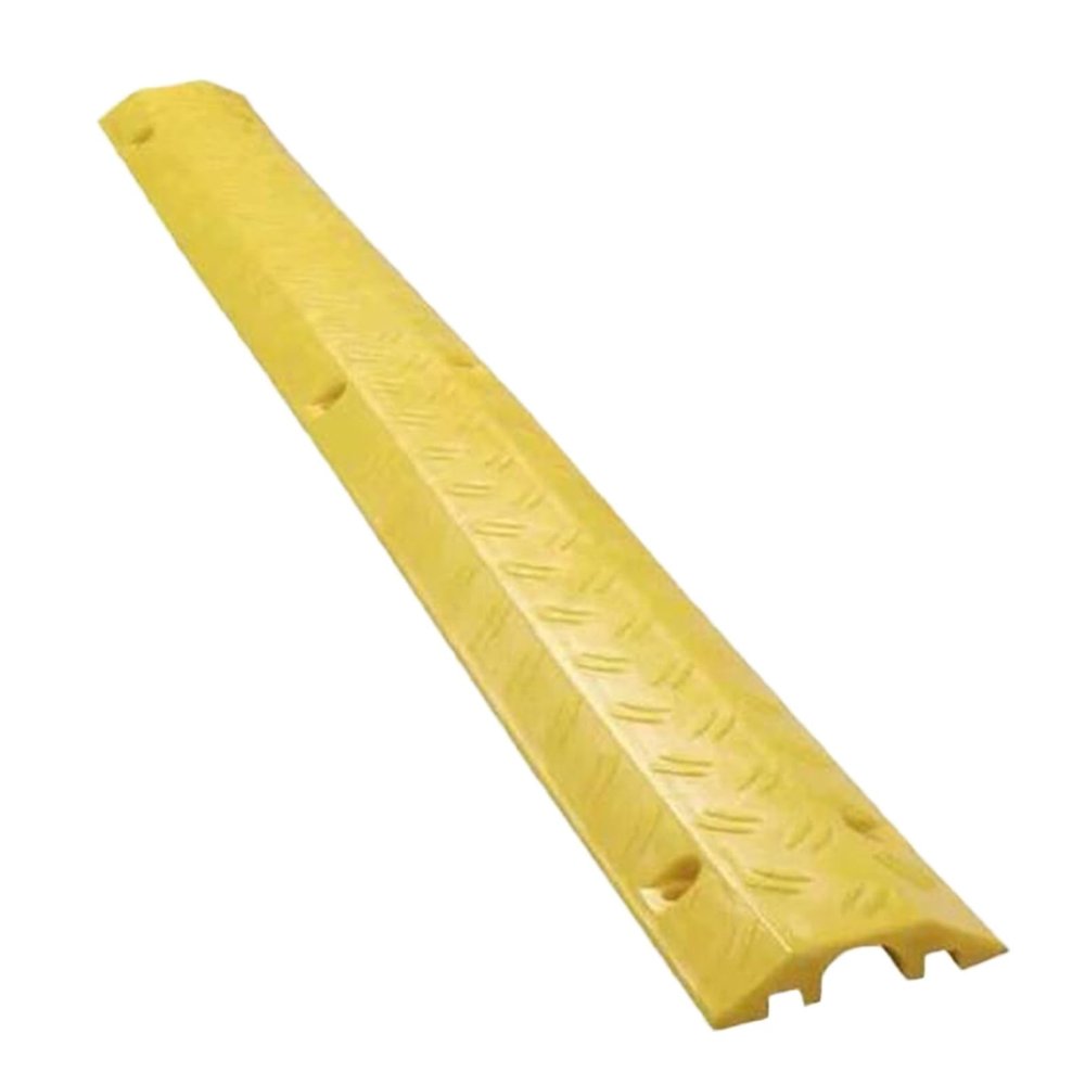 100cm Speed Bump with 1 Cable Channel Rubber Cable Protector, for Asphalt Concrete Gravel Driveways Indoor Outdoor
