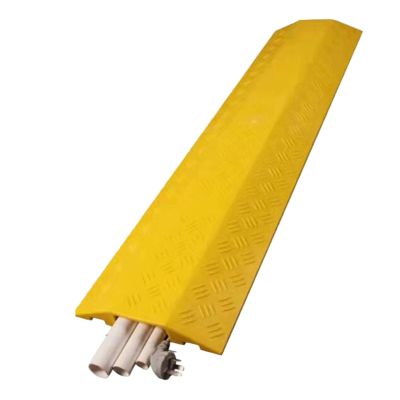 100cm Speed Bump with 1 Cable Channel Rubber Cable Protector, for Asphalt Concrete Gravel Driveways Indoor Outdoor