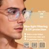 BIRDDIE Blue Light Blocking Glasses for Women & Men, UV400 Anti-Glare Computer Glasses for Gaming,Reading & Eye Strain Relief (Transparent) view 3