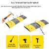 2 Piece Rubber Speed Bump, Heavy Duty Speed Bump Cable Protected Ramp, Wear Resistant Driveway Bumper, Suitable for Asphalt Concrete Gravel Driveway view 4