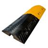 Black/Yellow Rubber Speed Bump with 1 Cable Channel Wear Resistant Driveway Bumper for School Parking Lot Entrance(100x35x8CM) view 1