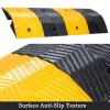 Black/Yellow Rubber Speed Bump with 1 Cable Channel Wear Resistant Driveway Bumper for School Parking Lot Entrance(100x35x8CM) view 4
