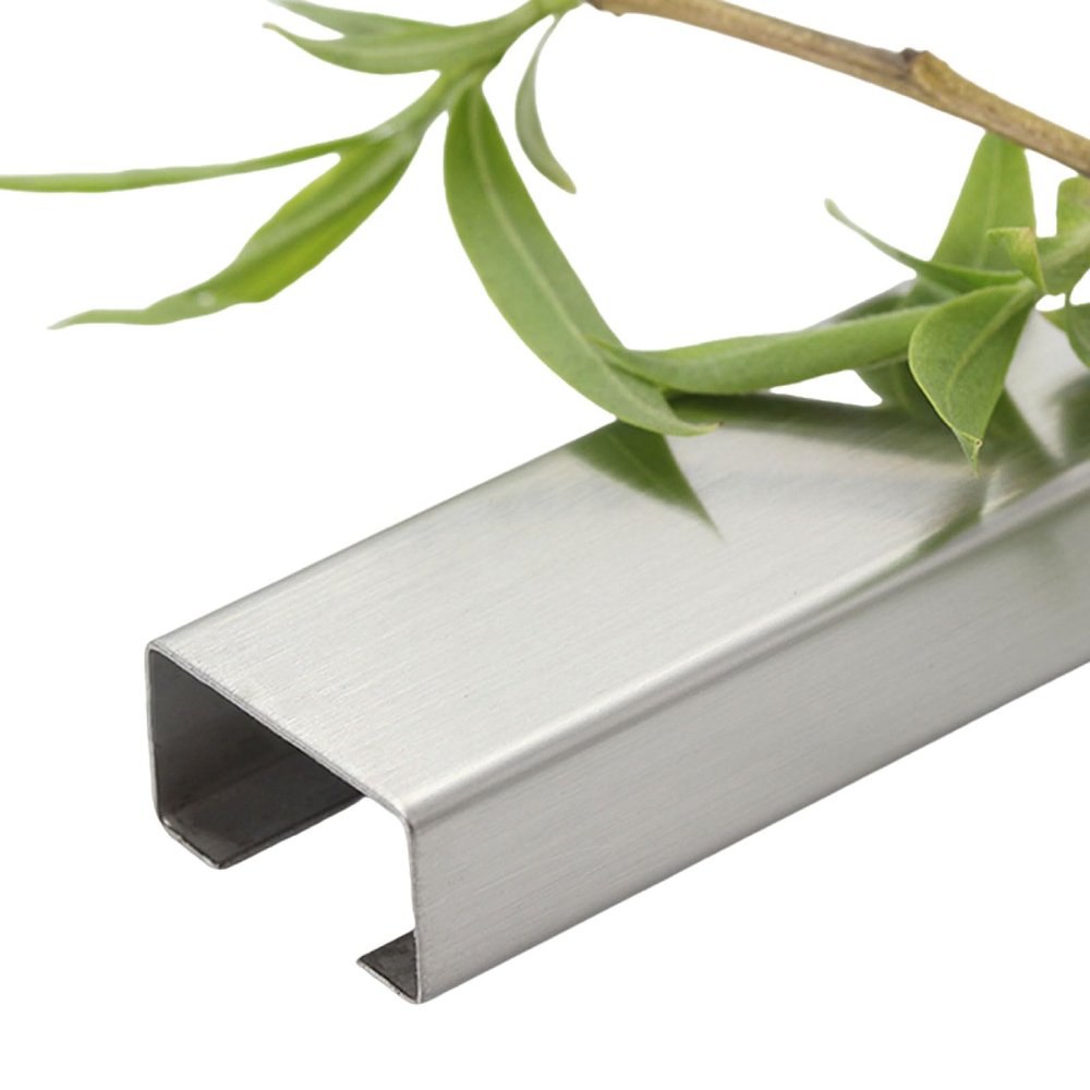 Stainless Steel Cable Raceway, Trunking Kit, Corner Wire Hider, Speaker,Open Duct, Self-Adhesive Cover(Matte Silver,20 * 10mm)
