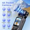 4k Handheld Video Camera with 180 Rotating Head & WiFi, 4k/30fps Ultra Clear Resolution, 1.69in High-Definition Touch Screen, Debounce, IP65 Waterproof and Dustproof, for Outdoor Sport (No Card) view 2