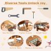 Costzon Kids Tool Bench, 2-in-1 Wooden Kids Workbench w/Canopy view 2