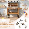 Costzon Kids Tool Bench, 2-in-1 Wooden Kids Workbench w/Canopy view 3