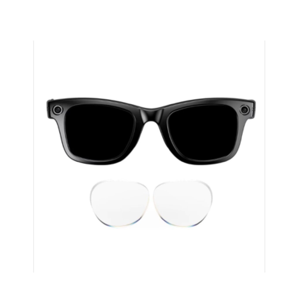 StichGreen- AI Smart Glasses with Camera,8MP HD Camera,1080p Video Recording, AI Voice Control, AI Photo Real time Translation, +2 Lenses (Sunglass+Anti-Blue Light Lenses)