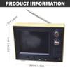 1:12 Scale Dollhouse TV, USB Rechargeable Vintage Mini TV Toy That Can Play Video with LCD Screen & 180 Rotatable Antenna Dollhouse Furniture DIY Setting Accessories, Yellow view 2