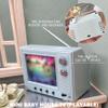 1:12 Scale Dollhouse TV, USB Rechargeable Vintage Mini TV Toy That Can Play Video with LCD Screen & 180 Rotatable Antenna Dollhouse Furniture DIY Setting Accessories, Yellow view 3